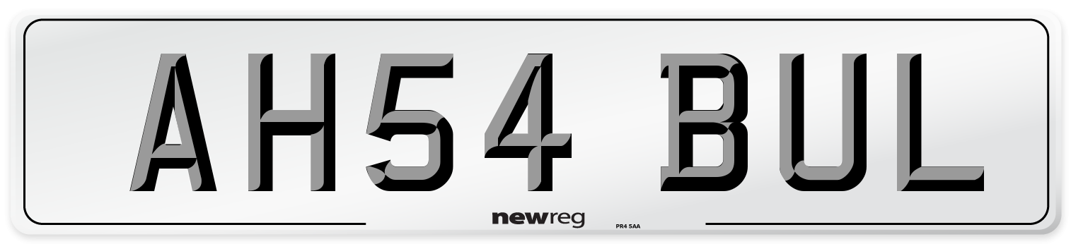 AH54 BUL Number Plate from New Reg